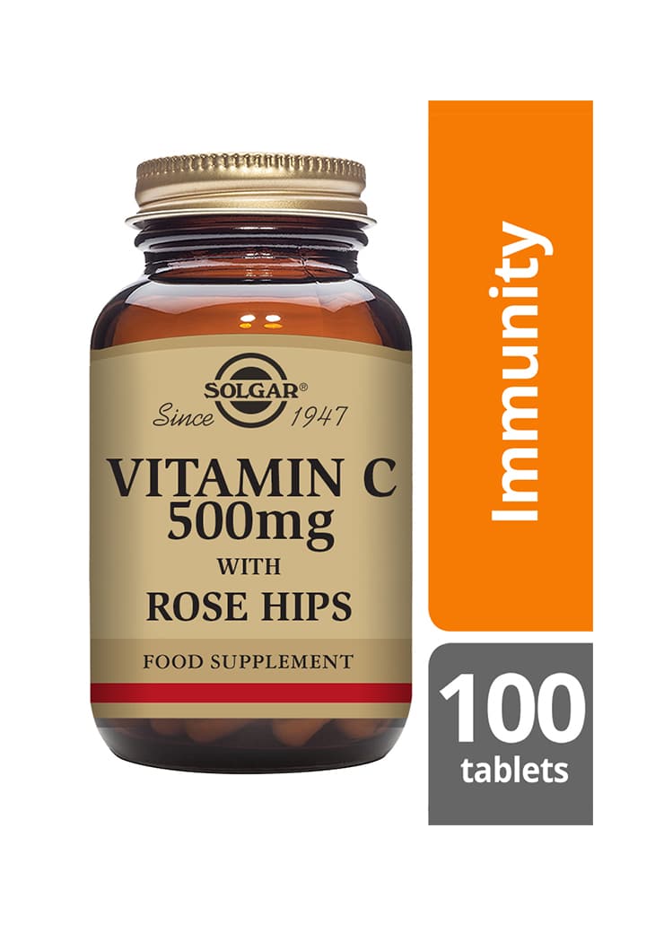 Solgar C-vitamiini & Ruusunmarja 500 mg info
