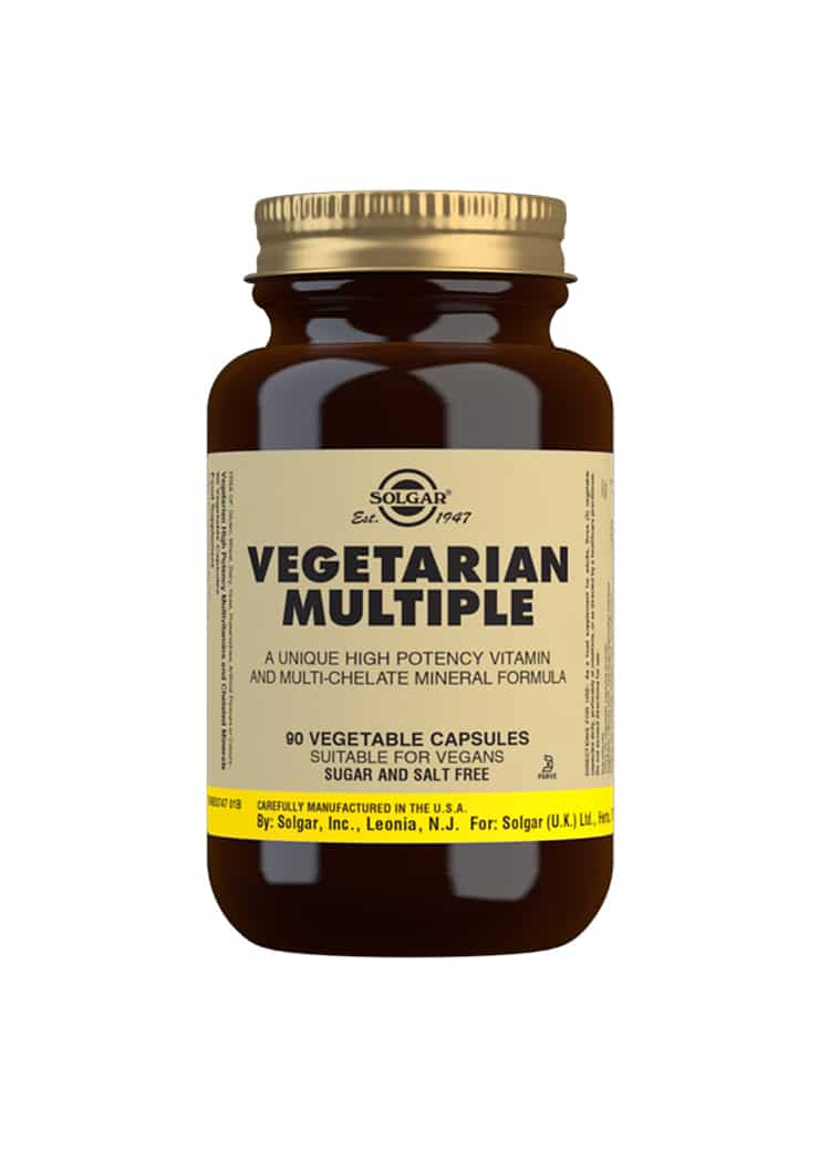 Solgar Vegetarian Multiple - monivitamiini kasvissyöjälle, 90 kapselia