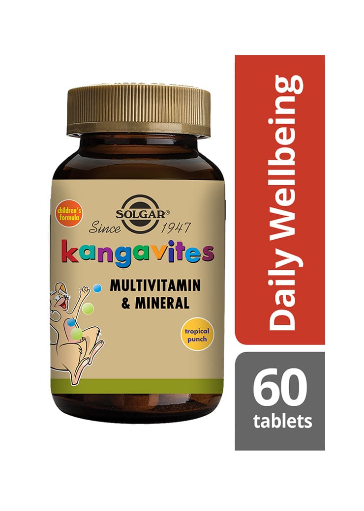 Solgar Kangavites® Tropical Punch - pureskeltava monivitamiini lapsille info
